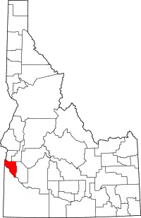 Map of Idaho highlighting Canyon County