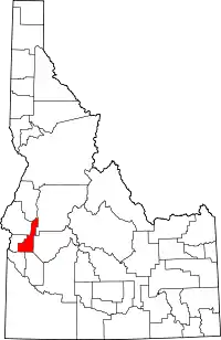 Map of Idaho highlighting Gem County