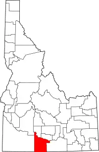 State map highlighting Twin Falls County