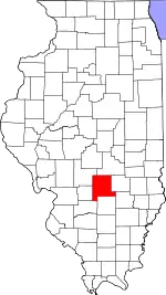 Map of Illinois highlighting Fayette County