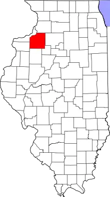 Map of Illinois highlighting Henry County