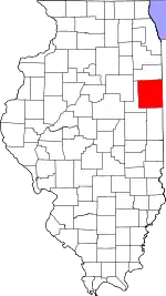 Iroquois County's location in Illinois