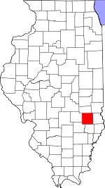 Map of Illinois highlighting Jasper County