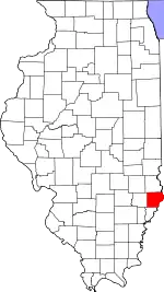 Map of Illinois highlighting Lawrence County