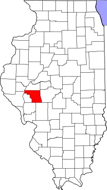 Map of Illinois highlighting Morgan County