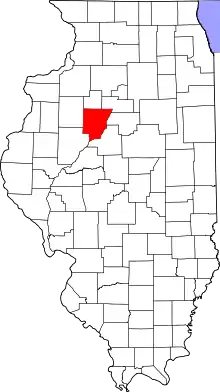 Map of Illinois highlighting Peoria County