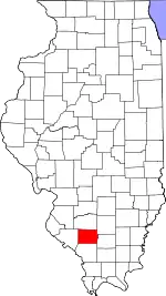 Map of Illinois highlighting Perry County