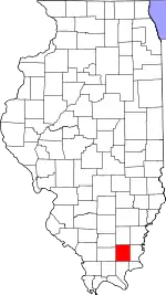 State map highlighting Saline County