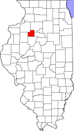 Map of Illinois highlighting Stark County