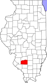 Map of Illinois highlighting Washington County