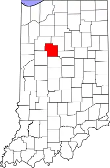 Map of Indiana highlighting Carroll County