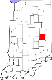 Map of Indiana highlighting Henry County