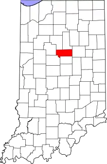 Map of Indiana highlighting Howard County