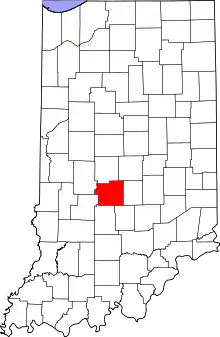 Map of Indiana highlighting Morgan County