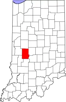 Map of Indiana highlighting Putnam County