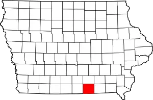 Map of Iowa highlighting Appanoose County