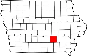 Map of Iowa highlighting Mahaska County