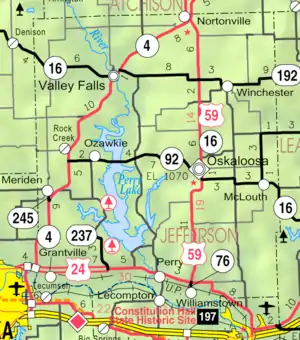 KDOT map of Jefferson County (legend)