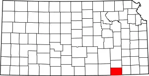 State map highlighting Chautauqua County