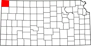 State map highlighting Cheyenne County