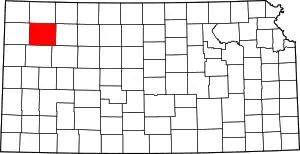 Map of Kansas highlighting Thomas County