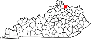 State map highlighting Bracken County