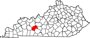 Map of Kentucky highlighting Butler County