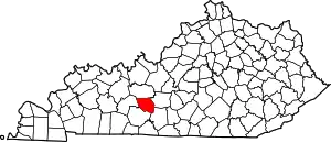 Map of Kentucky highlighting Edmonson County