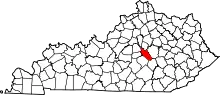 Map of Kentucky highlighting Garrard County