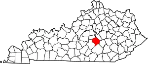 Map of Kentucky highlighting Lincoln County