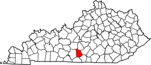 State map highlighting Metcalfe County