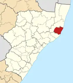 Location in KwaZulu-Natal