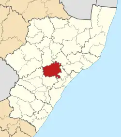 Location in KwaZulu-Natal