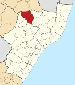 Location in KwaZulu-Natal