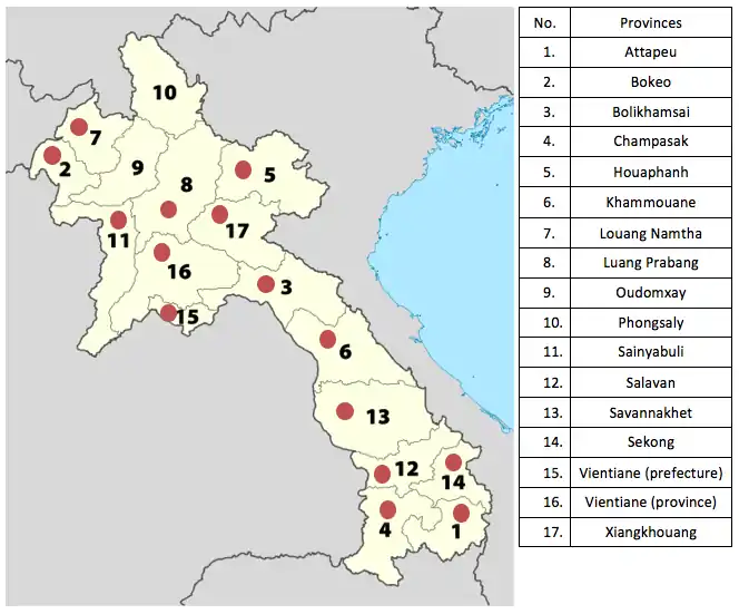 Map of Laos