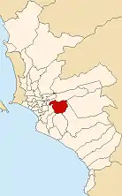 Location of La Molina in Lima Province