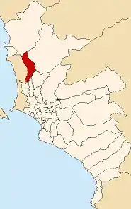 Location of Puente Piedra in Lima