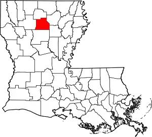 State map highlighting Jackson Parish