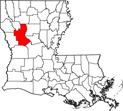 Location within the U.S. state of Louisiana