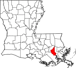 Map of Louisiana highlighting St. Charles Parish