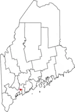 Location of Topsham, Maine