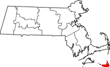 State map highlighting Nantucket County