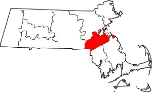 State map highlighting Norfolk County