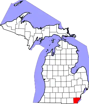 State map highlighting Monroe County