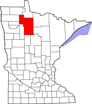 State map highlighting Beltrami County