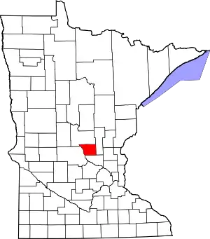 Map of Minnesota highlighting Benton County