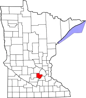 Map of Minnesota highlighting Carver County