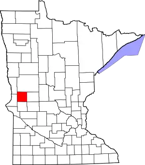 Map of Minnesota highlighting Grant County