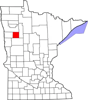 State map highlighting Mahnomen County