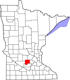 Map of Minnesota highlighting McLeod County